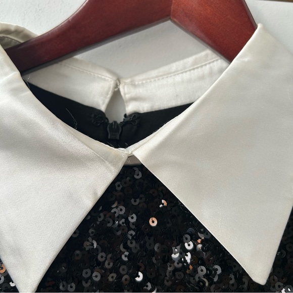 Eliza J sequib contrast collar and French cuff long sleeve dress size 14 - Picture 6 of 7